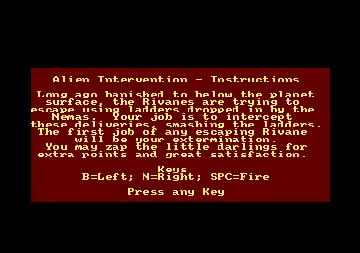 Alien Intervention (UK) (1991) [Amstrad Action] screen shot title